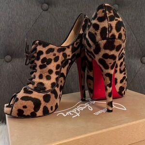 Christian Louboutin Leopard Print Ankle Booties
